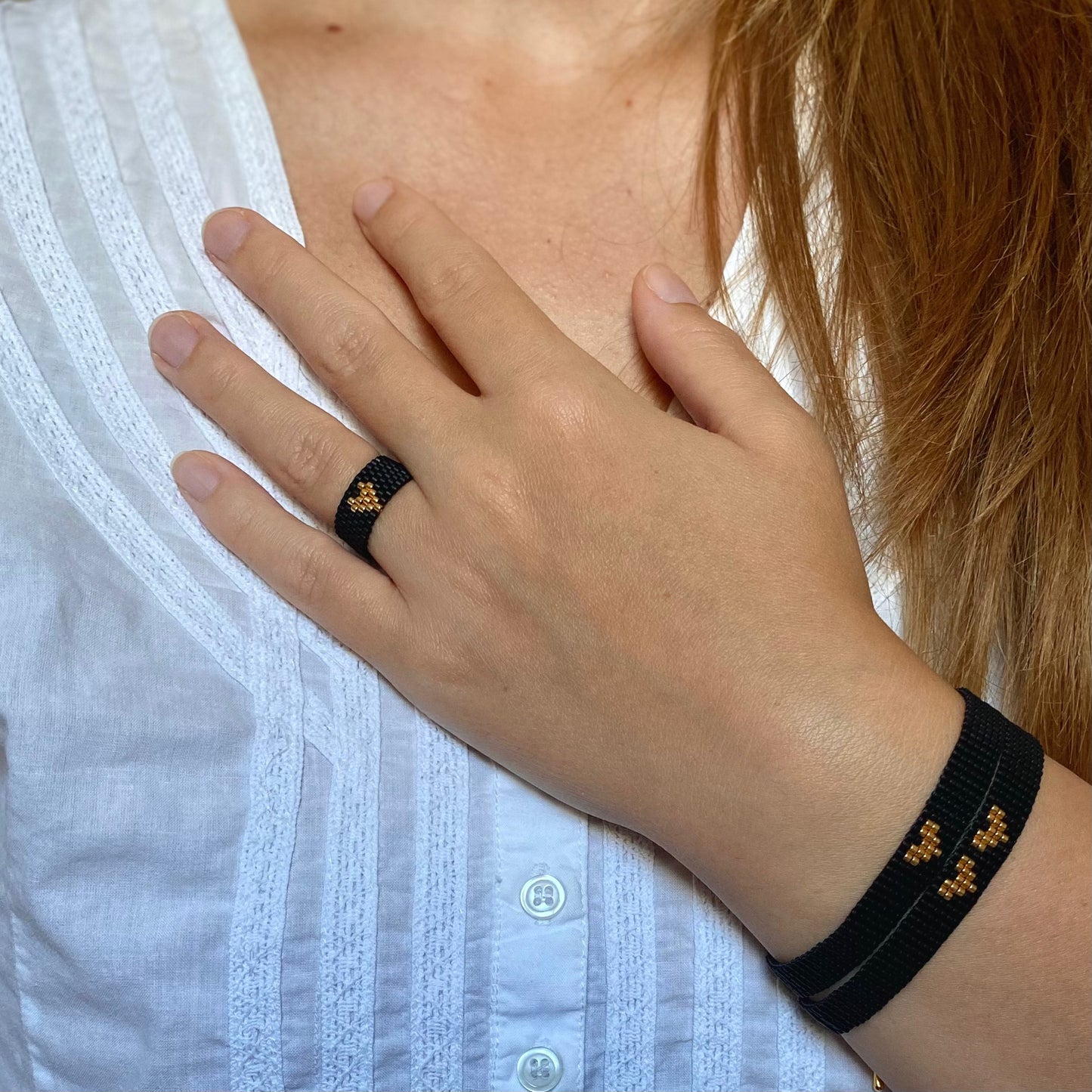 Anello Cuoricino - nero