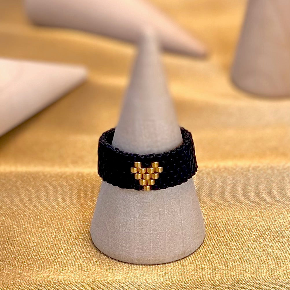 Anello Cuoricino - nero