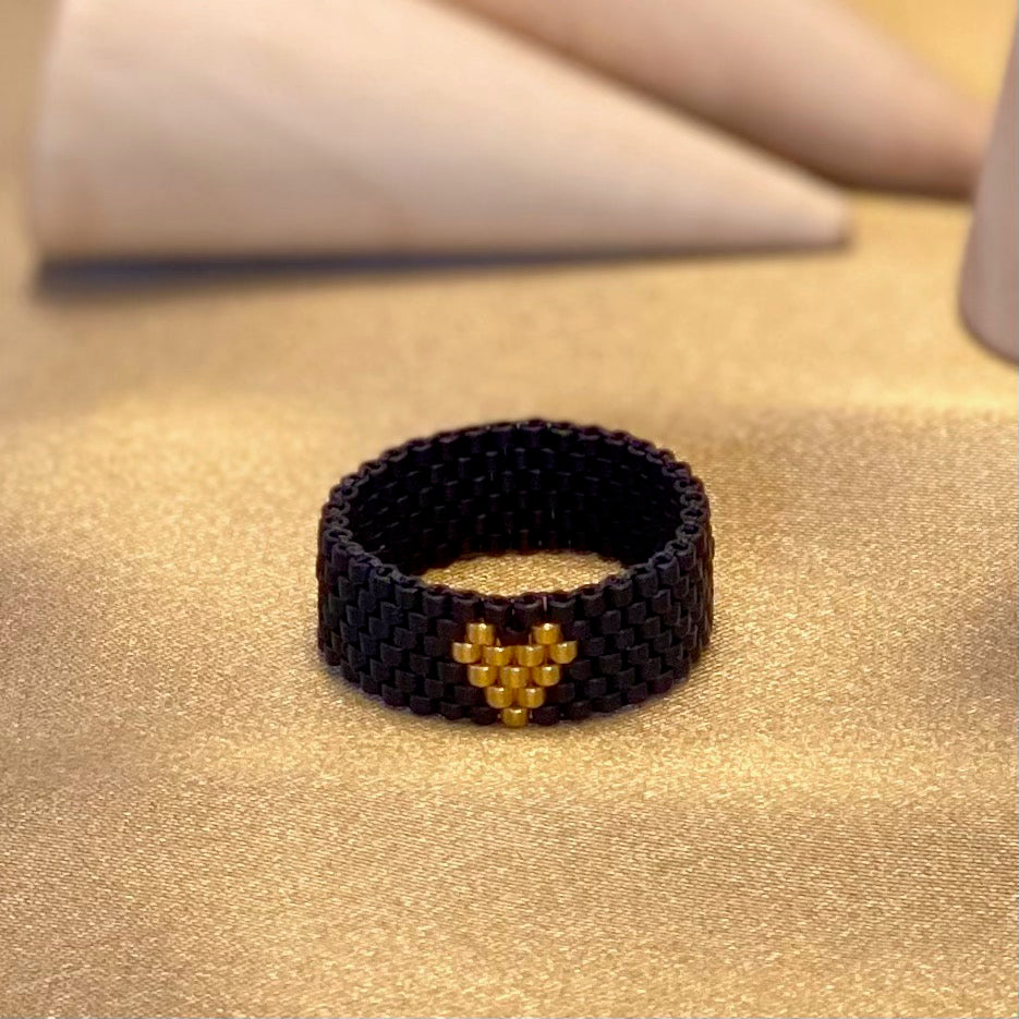 Anello Cuoricino - nero