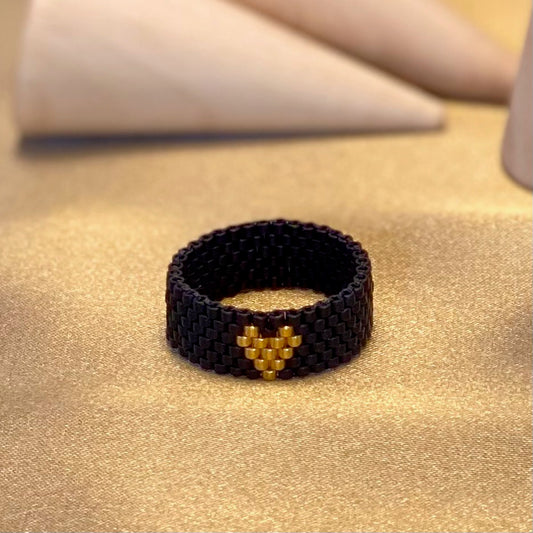 Anello Cuoricino - nero